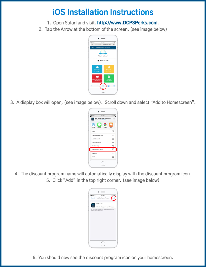 DCPS Employee Discount Program Mobile App iOS Installation Instructions